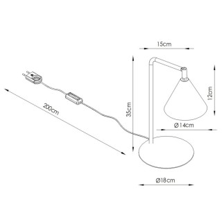 Lampe de table NOX ocre rouge - Sollux